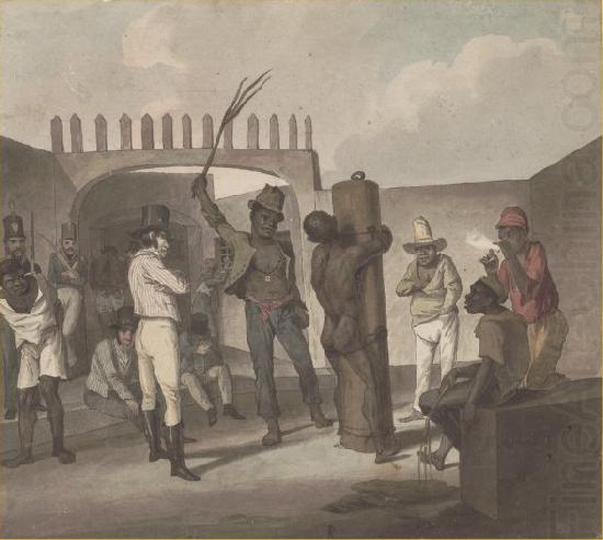 Augustus Earle Punishing negros at Cathabouco oil painting picture